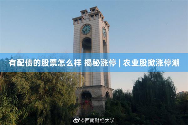 有配债的股票怎么样 揭秘涨停 | 农业股掀涨停潮