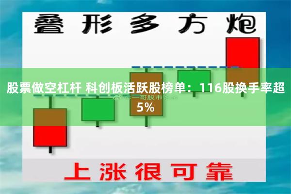 股票做空杠杆 科创板活跃股榜单：116股换手率超5%