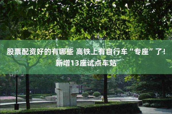 股票配资好的有哪些 高铁上有自行车“专座”了！新增13座试点车站